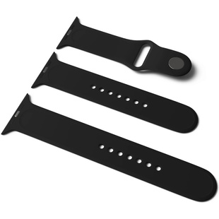 Силиконовый ремешок для Apple Watch Sport Band 38 / 40 / 41 (S/M & M/L) 3pcs Черный / Black