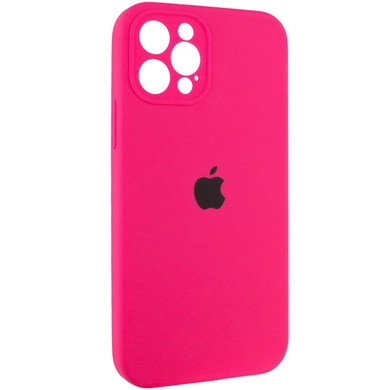 Чехол Silicone Case Full Camera Protective (AA) для Apple iPhone 12 Pro Max (6.7") Розовый / Barbie pink