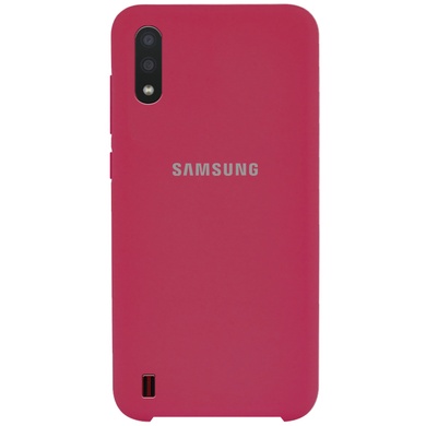 Чехол Silicone Cover (AA) для Samsung Galaxy A01 Красный / Rose Red