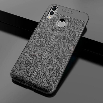 TPU чохол фактурний (з імітацією шкіри) для Huawei Honor 8C, Чорний