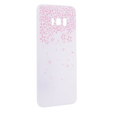 TPU чехол матовый soft touch для Samsung G955 Galaxy S8 Plus, Цветы Розовый