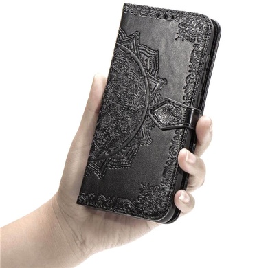 Кожаный чехол (книжка) Art Case с визитницей для Realme 6 Черный
