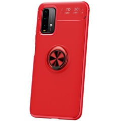 TPU чехол Deen ColorRing под магнитный держатель (opp) для Xiaomi Redmi Note 9 4G / 9 Power / 9T Красный / Красный