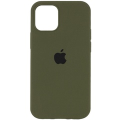 Чехол Silicone Case Full Protective (AA) для Apple iPhone 12 Pro / 12 (6.1") Зеленый / Dark Olive