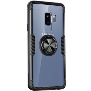 TPU+PC чехол Deen CrystalRing for Magnet (opp) для Samsung Galaxy S9+ Бесцветный / Черный