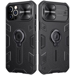 TPU+PC чехол Nillkin CamShield Armor (шторка на камеру) для Apple iPhone 12 Pro Max (6.7") Черный