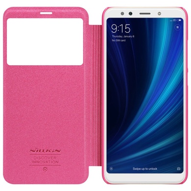Кожаный чехол (книжка) Nillkin Sparkle Series для Xiaomi Mi 6X / Mi A2 Розовый