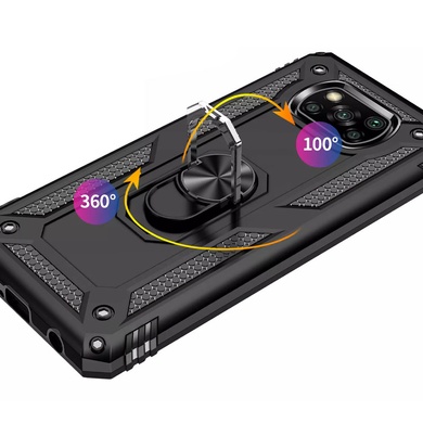 Ударостійкий чохол Serge Ring for Magnet для Xiaomi Poco X3 NFC / Poco X3 Pro, Чорний
