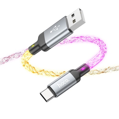 Дата кабель Hoco U112 Shine 2.4A USB to Type-C (1m), gray