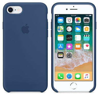 Чехол Silicone case (AAA) для Apple iPhone 7 / 8 (4.7") Синий / Blue Cobalt