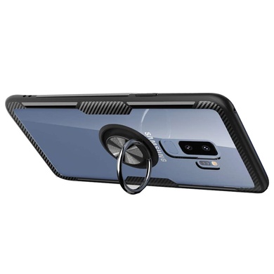 TPU+PC чохол Deen CrystalRing for Magnet (opp) для Samsung Galaxy S9+, Безбарвний / Чорний