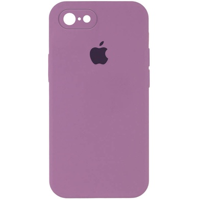 Чехол Silicone Case Square Full Camera Protective (AA) для Apple iPhone 7 / 8 / SE (2020) (4.7") Лиловый / Lilac Pride
