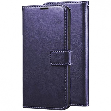 Чехол (книжка) Wallet Glossy с визитницей для Samsung Galaxy A40 (A405F), Темно-синий