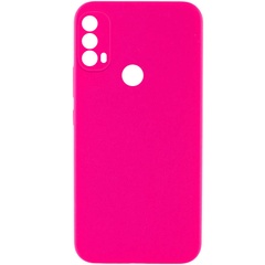 Чехол Silicone Cover Lakshmi Full Camera (AAA) для Motorola Moto E40 Розовый / Barbie pink