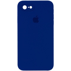 Чехол Silicone Case Square Full Camera Protective (AA) для Apple iPhone 7 / 8 / SE (2020) (4.7") Синий / Deep navy