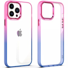 Чехол TPU+PC Fresh sip series для Apple iPhone 13 Pro (6.1") Розовый / Синий