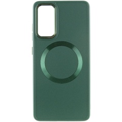 TPU чехол Bonbon Metal Style with MagSafe для Samsung Galaxy S21 FE Зеленый / Army Green