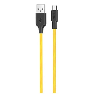 Дата кабель Hoco X21 Plus Silicone MicroUSB Cable (1m) Black / Orange