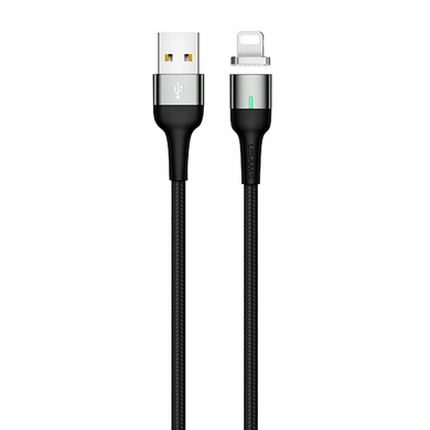 Дата кабель USAMS US-SJ326 U28 Magnetic USB to Lightning (1m) (2.4A) Серый