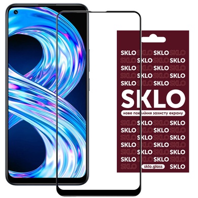 Захисне скло SKLO 3D (full glue) для Realme 8 / 8 Pro, Чорний
