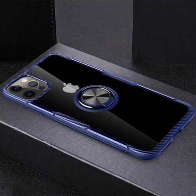 TPU+PC чехол Deen CrystalRing for Magnet (opp) для Apple iPhone 13 Pro (6.1") Бесцветный / Синий