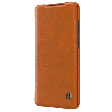 Кожаный чехол (книжка) Nillkin Qin Series для Samsung Galaxy A11, Коричневый