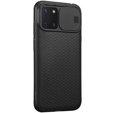 Чехол Camshield Black TPU со шторкой защищающей камеру для Samsung Galaxy Note 10 Lite (A81) Черный / Черный