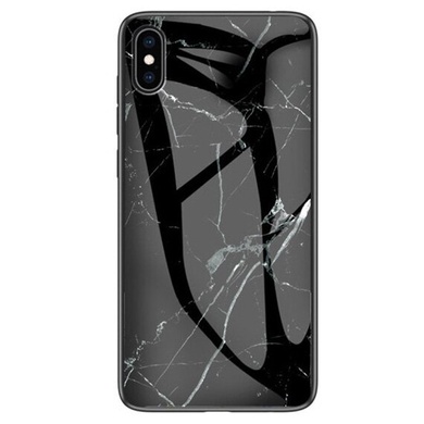 TPU+Glass чехол Luxury Marble для Apple iPhone X / XS (5.8"), Черный