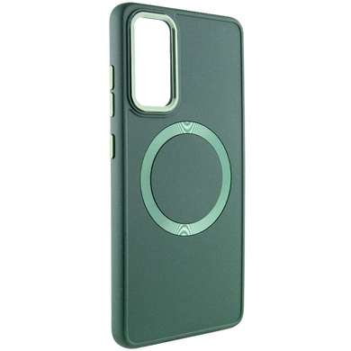 TPU чехол Bonbon Metal Style with MagSafe для Samsung Galaxy S21 FE Зеленый / Army Green
