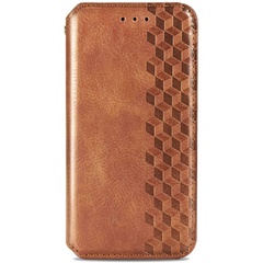 Кожаный чехол книжка GETMAN Cubic (PU) для Samsung Galaxy A55 Коричневый