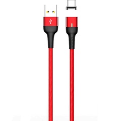 Дата кабель USAMS US-SJ328 U28 Magnetic USB to MicroUSB (1m) (3A), Червоний