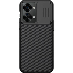 Карбонова накладка Nillkin Camshield (шторка на камеру) для OnePlus Nord 2T 5G, Чорний / Black