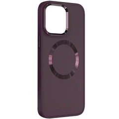 TPU чохол Bonbon Metal Style with MagSafe для Apple iPhone 13 (6.1"), Бордовый / Plum