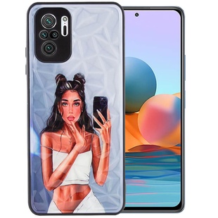 TPU+PC чехол Prisma Ladies для Xiaomi Redmi Note 10 / Note 10s Black in White