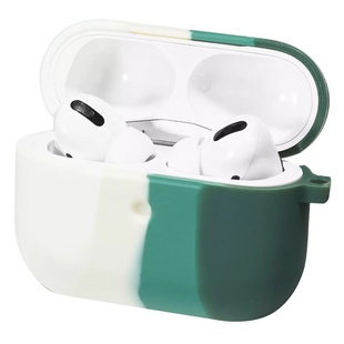 Силиконовый футляр Colorfull для наушников AirPods Pro Белый / Зеленый