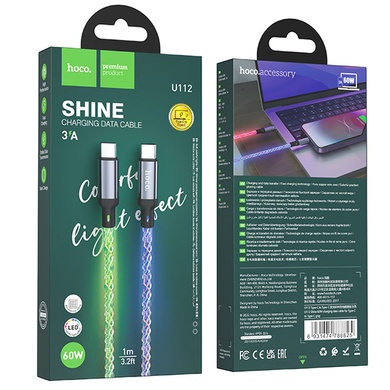 Дата кабель Hoco U112 Shine 2.4A USB to Type-C (1m), gray