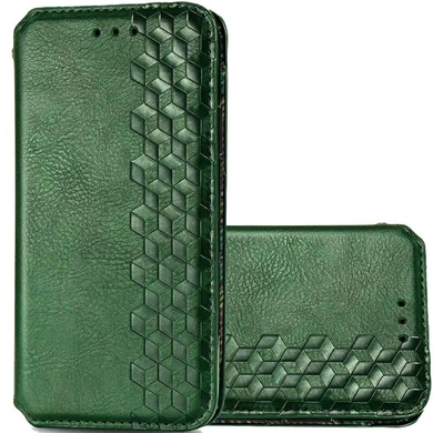 Кожаный чехол книжка GETMAN Cubic (PU) для Samsung Galaxy A72 4G / A72 5G Зеленый