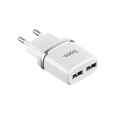 МЗП Hoco C12 Dual USB Charger 2.4A, Белый