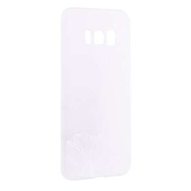 TPU чехол матовый soft touch color для Samsung G955 Galaxy S8 Plus, Белые Маки