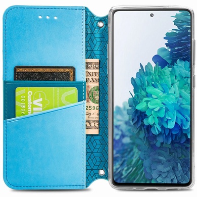 Шкіряний чохол книжка GETMAN Mandala (PU) для Xiaomi Redmi Note 10 / Note 10s, Синий