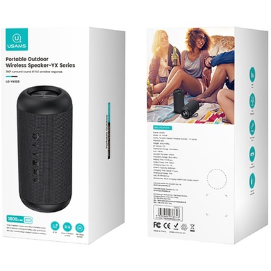 Bluetooth колонка Usams US-YX008 Portable Outdoor Wireless Speaker Black