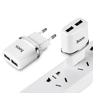 МЗП Hoco C12 Dual USB Charger 2.4A, Белый
