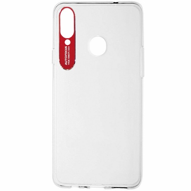 TPU чехол Epic clear flash для Samsung Galaxy A20s Бесцветный / Красный