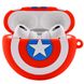 Силіконовий футляр Marvel & DC series для навушників AirPods Pro + кільце, Капитан Америка / Красный