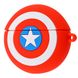 Силіконовий футляр Marvel & DC series для навушників AirPods Pro + кільце, Капитан Америка / Красный