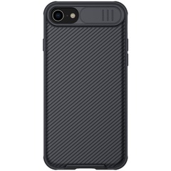 Карбоновая накладка Nillkin Camshield (шторка на камеру) для Apple iPhone 7 / 8 / SE (2020) (4.7") Черный / Black