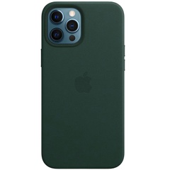 Кожаный чехол Leather Case (AAA) with MagSafe для Apple iPhone 12 Pro Max (6.7") Forest Green