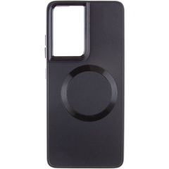 TPU чехол Bonbon Metal Style with MagSafe для Samsung Galaxy S21 Ultra Черный / Black