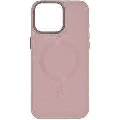 Чехол TPU+Glass Sapphire Midnight Open Camera with MagSafe для Apple iPhone 15 (6.1") Розовый / Pink Sand