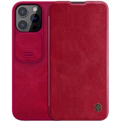 Кожаный чехол (книжка) Nillkin Qin Pro Camshield для Apple iPhone 13 Pro Max (6.7") Красный
